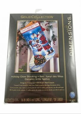 Dimensions Gold Collection Holiday Glow Stocking Cross Stitch Kit 8752